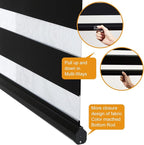 Persilux Cordless Zebra Blinds for Windows (34" W X 64" H, Black) Free-Stop Windows Shades Dual Layer Light Control for Day and Night, Light Filtering Sheer Shades for Home, Easy to Install