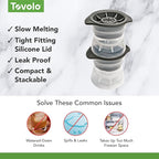 Tovolo Ice Cubes Mold Pack of 2 Large Craft Ice Molds for Whiskey Bourbon Cocktails, Easy Fill No Leak Silicone Ice Molds Gift for Him Stackable Dishwasher Safe BPA Free Heart Ice