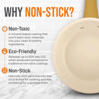 NutriChef 8” Small Fry Pan - Professional Home Cookware Small Skillet Nonstick Frying Pan with Golden Titanium Coated Silicone Handle, Ceramic Coating, Stain-Resistant And Easy To Clean