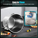 304 Stainless Steel Airtight Canister for Kitchen, 3.2Gal/405oz Flour Container with Lids and Sturdy Locking Clamp, Metal Bucket Food Storage Containers for Rice Flour Coffee Bean Tea