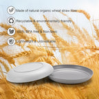 12 Pcs Unbreakable Deep Dessert Plates Set, 8 inch Reusable Plastic Wheat Straw Plates, Microwave and Dishwasher Safe Plate for Kitchen, Lightweight Plate for Dessert, BPA Free, Gray
