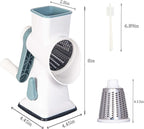 Rotary Cheese Grater Cheese Shredder, Cheese Grater Handheld with Strong Suction Base,Kitchen Vegetable Slicer 3 Replaceable Stainless Drum Blades for Fruit, Food, Nuts,Easy to Use Clean (White)