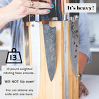 360KB MAX ™ - magnetic rotating knife block - w/top slots, capaciy for 20+ knives - largest in the 360 Knife Block ® family. (Honey Bamboo)