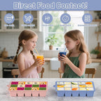 Silicone Ice Cube Tray 3 Pack - Easy Release ice cube tray with lid, BPA Free Ice Cubes Trays for Freezer,ice cube mold for Cocktail,Whiskey (Mint+Pink+Blue)