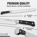 Cutluxe Brisket Knife – 12" Carving & Slicing Knife for Meat & BBQ – Razor Sharp German Steel, Sheath Included, Ergonomic Full Tang Handle Design – Artisan Series