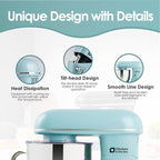 Kitchen in the box Stand Mixer - 6.5 Quart Mixing Bowl with Handle, 900 Watt Powerful Heavy Bread Dough Standing Mixers Tilt-head with Dough Hook, Whisk, Flat Beater and Splash Guard (Blue)