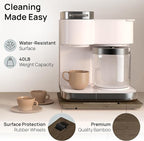 Ibyx Elegant Sliding Tray for Your Coffee Maker & Heavy Kitchen Appliances - Sturdy, Slides Easily from Under The Cabinet (Brown, 12”W x 16”D)