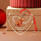 Personalized Cello Xmas Glass Ornament with Text Name & Year, Customized Cello Music Instrument Christmas Ornaments, Cellist Ornament Christmas 2025, Gift for Men Women Musician Teacher