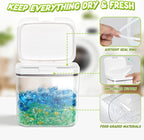 2 Pack Flour and Sugar Storage Containers with One-Press Flip-up Lid, 2.1Qt + 4.75 Qt Food Storage Container for Rice, Nuts, Snack, Dog Treat, Laundry Room, Kitchen Organization