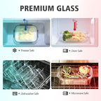 24 Pieces Glass Food Storage Containers with Lids,Glass Meal Prep Containers Set with Locking Lid,Airtight Glass Lunch Container for Kitchen,BPA Free(12 Lids & 12 Containers)