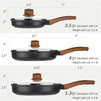 Vinchef Pots and Pans Set Non Stick, 12pcs Induction Cookware Set, Non Stick Frying Pans with Lid, Non Toxic Kitchen Cookware Sets, Pan Sets for Cooking, PFAS and PFOA Free