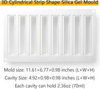 OCPO KITCHEN Cylindrical Silicone Mold for Baking Mousse Cake, 3D Silicone Baking Molds for Cakes, French Dessert, Pastry Chocolate, Silm Bar, Cake Decoration Mold, 3D Cylindrical Shape (8-Cavity)