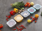 Stackable Silicone Artisan Pizza Dough Proofing Containers with Lids (2 Yellow+2 Green)
