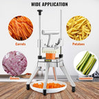 VEVOR Commercial Vegetable Fruit Chopper 3/8″ Blade Heavy Duty Professional Food Dicer Kattex French Fry Cutter Onion Slicer Stainless Steel for Peppers Potato Mushroom, Sliver