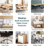 Wadrac Custom 18x32 Inch Frosted Desk Cover Protector, 1.5mm Thick Plastic Desk Pad Desk Topper Desk Mats on top of Desks Table Runner Leaf Cover Protector for Computer Writing Desk Side Tabletop