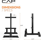 CAP Barbell 2-Inch Olympic Bumper Plate Weight Set with 6 Post Rack | 100-370 lbs | Multiple Options