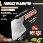 Dream Reach Meat Cleaver Knife Heavy Duty Bone Chopper Stainless Steel Butcher Axe Hand Forged Butcher Knife Meat Bone Cleaver for Kitchen Outdoor BBQ
