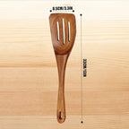 Wooden Spoons for Cooking & Cooking Spatula Turner Set, Premium Teak Wooden Cooking Utensils Set, Wooden Mixing Spoon