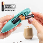 Zulay Kitchen Whisk Milk Frother with 4 Duracell Batteries - Powerful Handheld Foam Maker for Coffee, Lattes, Matcha, Hot Chocolate & Cappuccinos - Whip Creamy Froth in Seconds
