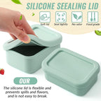 6 Packs 2 Cup Silicone Soup Freezer Molds with Lid Silicone Soup Freezer Trays Rectangle Reusable Food Preserving Tray Freezing Sauces Stews(Sage Green, Beige)