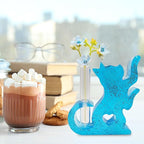 SourceTon Silicone Resin Mold Set for Flower Vases – Includes 2 Cat-Shaped Test Tube Vase Molds and 8 Test Tubes, Epoxy Resin Molds for DIY Floral Decor and Home Crafts