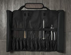 Asaya Chef Knife Roll Bag - 20 Total Pockets for Knives and Kitchen Utensils - Made with Stain Resistant Waxed Nylon - For Chefs and Culinary Students - Knives Not Included(Brown)