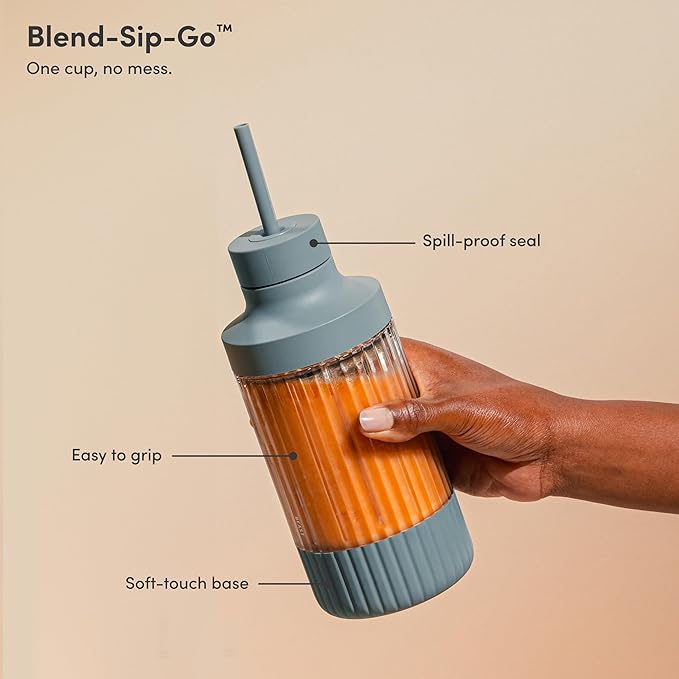 Beast Mighty 850 | Premium Compact Personal Blender | Smoothies, Shakes, Dressings, Sauces, Desserts, Dips | Blends Ice and Frozen Fruit | Includes Extra Lids and Straws | 850W (Mist)