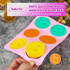 Sakolla 2 Pack Silicone Soap Molds, 6 Cavity Round Honeybee Silicone Molds for Homemade Soaps, Lotion Bar, Jello, Bath Bomb, Beeswax, Resin, Chocolate and Dessert (Pink)