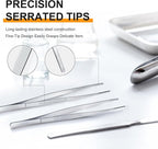 Yaomiao 4 Packs Bar Tweezers Long Garnish Tongs Bar Tweezers Stainless Steel Korean Bbq Tongs for Bartender Cocktail Cooking Food(Silver,10 Inch)