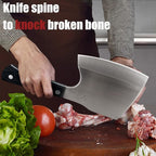 BLADESMITH Bone Cleaver Knife, Full Tang, Heavy Duty use, for Big Bones and frozen meat, Axe Blade Shape, 2lbs -7mm Thickness high Carbon Steel, Black wood Handle,2025 Gifts