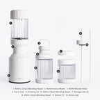 The Beast Mini Blender Plus | Mini Countertop Kitchen Blender | Blend Smoothies and Shakes, Dressings, Sauces, Dips | Extra Vessels, Straw Cap and Straws Included | 600W (Cloud White)