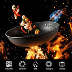 Induction Cooktop,1700W/85V~120V Induction Burner Portable Electric Wok,13-inch Carbon Steel Wok Included