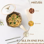 PRICUSIS Nonstick Saucepan with Lid, 2 Quart Sauce Pan, Healthy Sauce Pot with Pour Spouts for Multipurpose Use, PTFE, PFOA Free, Induction Compatible, Apricot