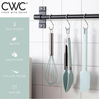 COOK WITH COLOR Stainless Steel Silicone Tipped Kitchen & BBQ Tongs Set, 3 Pc Utensils, Green