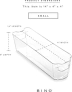 BINO | Stackable Storage Bins, Small - 4 Pack | The Stacker Collection | Clear Plastic Storage Bins | Organization and Storage Containers for Pantry & Fridge | Multi-Use Organizer Bins | BPA-Free