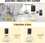 YOTAN Electric French Fry Cutter,Vertical French Fry Cutter with 1/2 & 3/8 Inch Blade,Professional Commercial and Household Automatic Potato Slicer,Electric Vegetable Chopper (Black)
