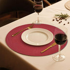 FunWheat Round Braided Placemats Set of 8 Place mats for Dining Tables Woven Heat Resistant Table Mats 15 inch (Wine,8pcs)