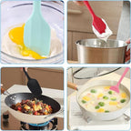 Silicone Spatulas Set of 8, 8.2 Inch Colorful Rubber Spoonulas, Heat Resistant Seamless Non-Stick Scrapers, Flexible Small Spatula Tools for Baking, Mixing, Cooking, Frying, Kitchen Use