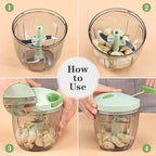Cambom Manual Food Chopper Vegetable Cutter, Hand String Chopper Onions Cutter for Vegetable Fruits Nuts BPA Free Food Safe Material, 900ml Green