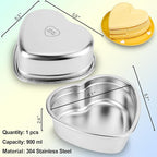 Heart Shaped Cake Pans, Nonstick Heart Cake Pan 6 Inch for Layer cakes, Stainless Steel Baking Pan Cake Tins for Birthday/Valentine's Day/Thanksgiving/Wedding/Anniversary/Christmas, Dishwasher Safe