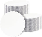 qiqee 6 Inch White Wave Cake Boards Round 15-Packs Circles Rounds Base Food-Grade Cardboard Wave Cake Plate（Thinner But Stronger）