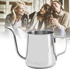 Pour Over Coffee Kettle, Stainless Steel Gooseneck Spout Pour Over Coffee Kettle Long Narrow Drip Spout Coffee Tea Pots for Pour Over Coffee, Home Brewing, Camping (8.5oz, Silver)