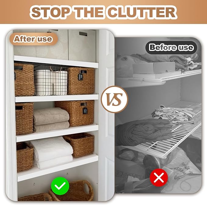 5 Pcs Wire Rack Covers 36x12x2.5 inch PVC Pantry Shelf Cover 0.31 inch Thick Removable Closet Wire Rack Shelf Covers,Decoration Kitchen Bathroom Office Shelving (Light Luxury White,36x12x2.5inch)