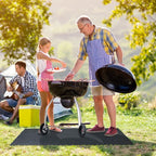Under BBQ Grill Mat for Outdoor Charcoal, Flat Top, Smokers, Gas Grills 65×39 Inch. Fireproof Mat Protector Deck Patio Grass.Indoor Fireplace Mat Prevents Ember Damage Wood Floor,Fire Pit Mat