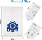 Improvedhand 12 Packs 3D Airclean Bags Replacement for Miele GN Vacuum Cleaner Bags Fit for Miele Classic C1 Complete C1 C2 C3 S2 S5 S8 S400 Series with 3 Motor Protection Filters, 3 AirClean Filters