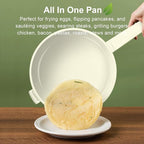 COOKLOVER Nonstick Ceramic Fry Pan, Non-Toxic, PTFE&PFOA Free, Induction Compatible Egg Skillet Frying Pan with Heat Resistant Handle, 9.5 Inch – Cream White