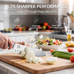 Knife Set, Premium Knife Block Set for Kitchen 14 Pcs UltraSharp Japanese High Carbon Stainless Steel with Block and Built-in Sharpener, Kitchen Knives Set with Non-serrated Steak Knives