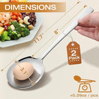 Extra Large Serving Spoons Set 11.7-Inch Serving Slotted Spoon and Serving Spoon 18/8 Stainless Steel Big Serving Utensil for Buffet, Parties, Catering - Dishwasher Safe(2-Pack, Silver)