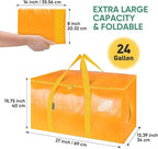 BALEINE 8-Pack Oversized Moving Bags with Reinforced Handles, Heavy-Duty Storage Tote for Clothes, Moving Supplies (Light Yellow, 8-Pack)