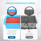 Silicone Freezer Trays with Lid,2-cup Soup Freezer Container large Ice Cube Molds with Reinforced Steel Ring Top for freezing Soup Sauce Broth Leftovers oven Dishwasher -Safe (red)